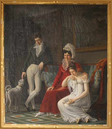 tableau famille Eugénie Desjobert avec son frère et sa mère